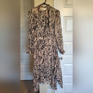 Black and Tan Paisley Dress